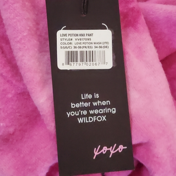 Wildfox Love Potion Tie Dye Jogger Sweat Pants S Pink - Picture 6 of 6